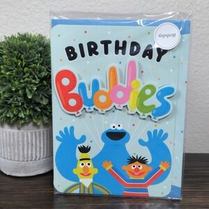 Sesame Street Birthday Buddies Card - Bert, Ernie, Cookie Monster
